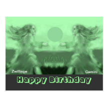 happy birthday -Zodiac  Zwillinge Postkarten