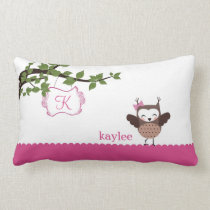 Happy Hoot Owl Personalized Girls Pillow kissen