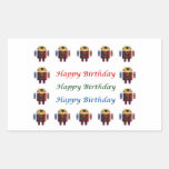 HappyBirthday ANDROIDES alles Gute zum Geburtstag Rechtecksticker