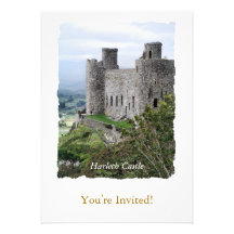 HARLECH SCHLOSS WALES GROSSBRITANNIEN PERSONALISIERTE ANKÜNDIGUNGSKARTE