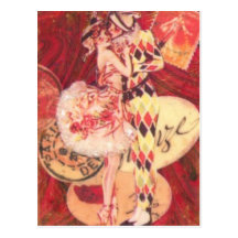 Harlekin-Kuss Postkarte