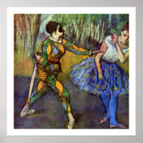 Harlekin und Columbine durch Degas - Leinwand-Druc poster