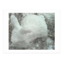 Häschen gemacht vom Schnee! Postkarte