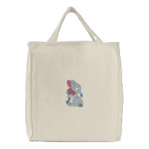 Häschen mit Tulpen stickte Tasche
