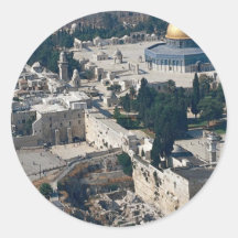 Haube des Felsens, alte Stadt Jerusalem, Israel Runder Sticker