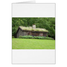 Haus mit Grasdach Karten