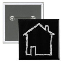 Haus-Skizze. Grau und Schwarzes Buttons