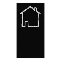 Haus-Skizze. Grau und Schwarzes Individuelle Photo Karten