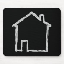 Haus-Skizze. Grau und Schwarzes Mauspad