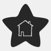 Haus-Skizze. Grau und Schwarzes Sticker