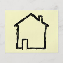 Haus-Skizze. Schwarzes und Creme Individuelle Flyer