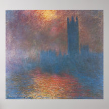 Häuser des Parlaments, London durch Claude Monet Posterdrucke