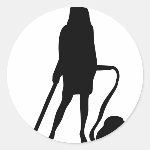 Hausfrau - Staubsauger - Reinigung Runde Sticker