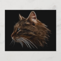 Hauskatze-Kätzchen-Kopf-Fraktal-Profil Bedruckte Flyer