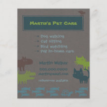 Haustier-Sorgfalt-Flyer-bunte TierSilhouetten