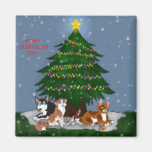 HAUSTIERE AM WEIHNACHTEN KÜHLSCHRANKMAGNETE