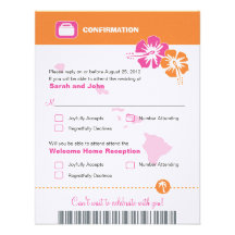 Hawaii-Hochzeit UAWG Bestätigungs-Boarding-Durchla Personalisierte Einladung