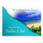 Hawaii Save the Date (Aquaozean) Postkarte