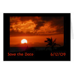 Hawaii-Sonnenuntergang-Save the Date Karte