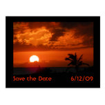 Hawaii-Sonnenuntergang-Save the Date Postkarte
