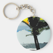 Hawaiische Palmen-und Sonnenuntergang-abstrakte Ku Schlüsselband