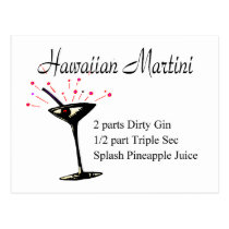 Hawaiischer Martini postkarten