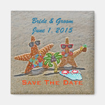 Hawaiischer Starfish-Paar-Save the Date Magnet Kühlschrankmagnet