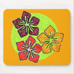 Hawaiisches Blumen-Trio Mousepads