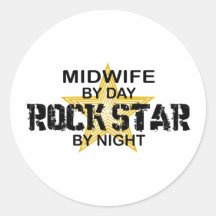 Hebamme-Rockstar bis zum Nacht Sticker