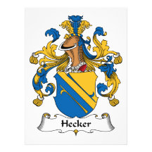 Hecker Family Crest Custom Invitations