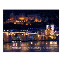 Heidelberg an der Nachtpostkarte