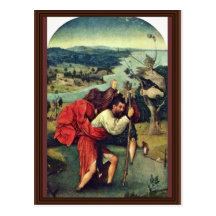 Heiliger Christophorus. Durch Hieronymus Bosch (be Postkarte