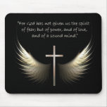 Heiliger Geist Flügel mit Kreuz-und Schrifts-Vers Mousepad