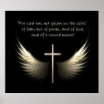 Heiliger Geist Flügel mit Kreuz-und Schrifts-Vers Plakat