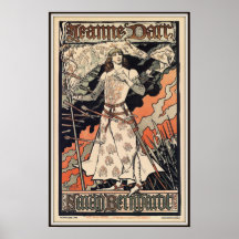 Heiliges Jeanne D'Arc, Sarah Bernhardt, 1899 Plakatdrucke