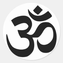 heiliges OM-Symbol in Sanskrit Runder Sticker