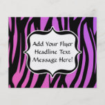 Heißer lila/rosa Zebra Stripes Monogramm Flyerdesign