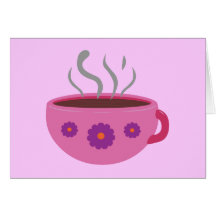 Heißer Tasse Kaffee Grußkarten