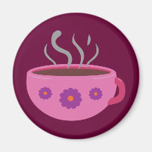Heißer Tasse Kaffee Kühlschrankmagnete