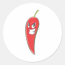 Heißer und würziger roter Chili-Pfeffer Runder Aufkleber