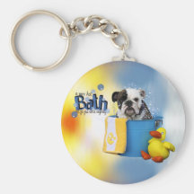Heißes Bad - englische Bulldogge - Delilah Schlüsselanhänger