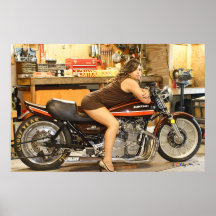 Heißes Modell + Ein heißes klassisches Dragbike Plakat