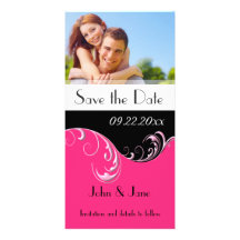 Heißes Rosa blühen,/Foto "Save the Date " Individuelle Photo Karten