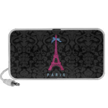 Heißes Rosa-Eiffel-Turm im Imitat-Glitter Laptop Lautsprecher