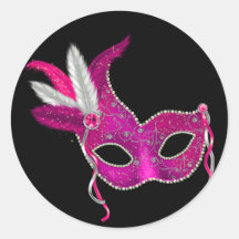 Heißes Rosa-Maskerade-Party-Aufkleber
