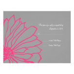 Heißes Rosa und graues Blumenhochzeits-Einladung U
