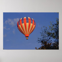 Heißluft-Ballon rot/Blau/Gelb Plakat