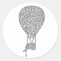 HEISSLUFT-BALLON RUNDER AUFKLEBER