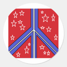 heitres patriotisches Friedenssymbol Runder Sticker