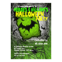 Held-Schuft-Halloween-Party-Einladungs-Schläger